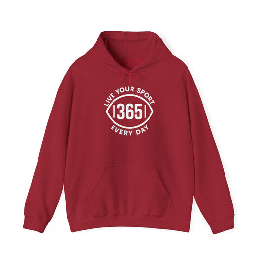 365 Football Hoodie Crimson/White
