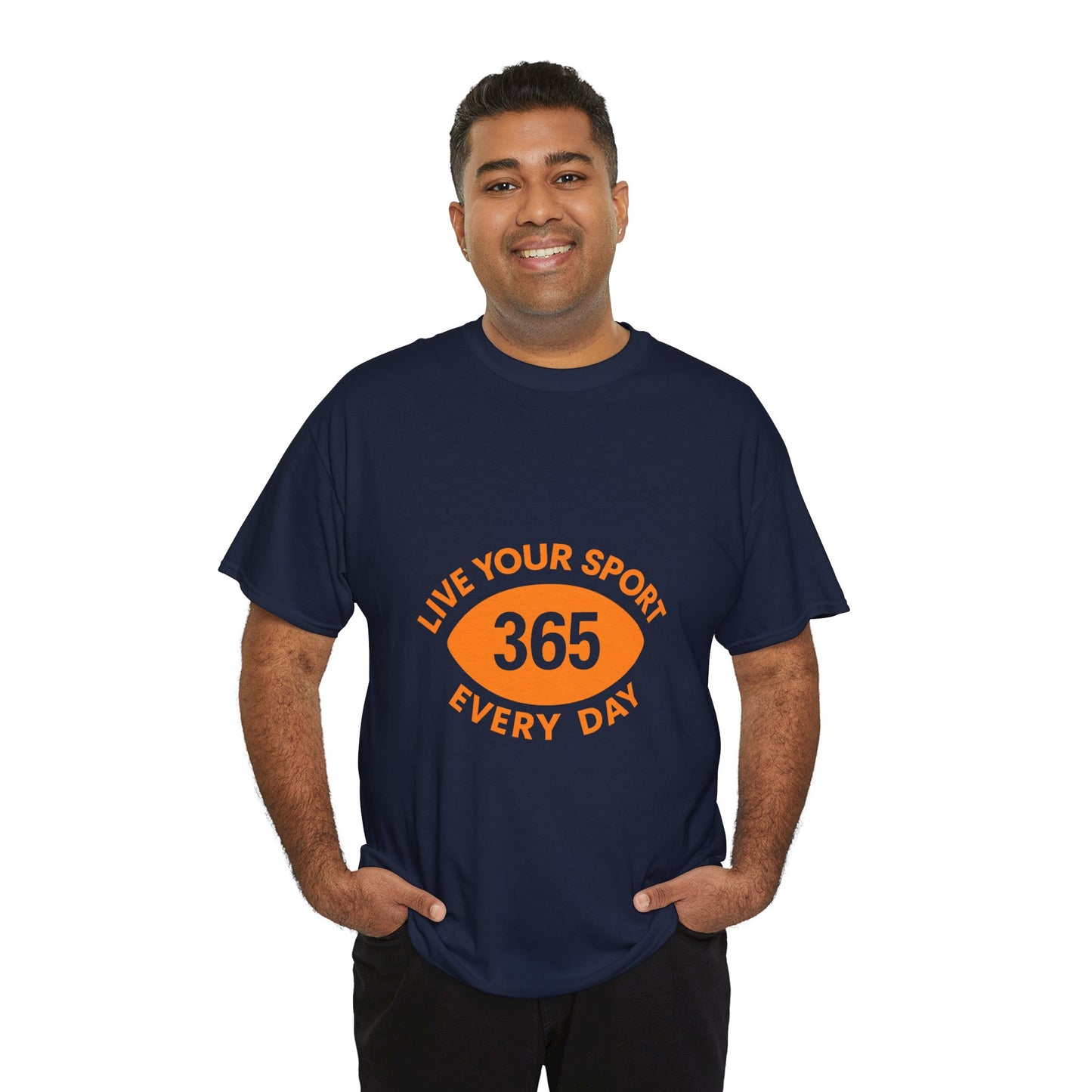 365 Football Unisex Tee Navy/Orange
