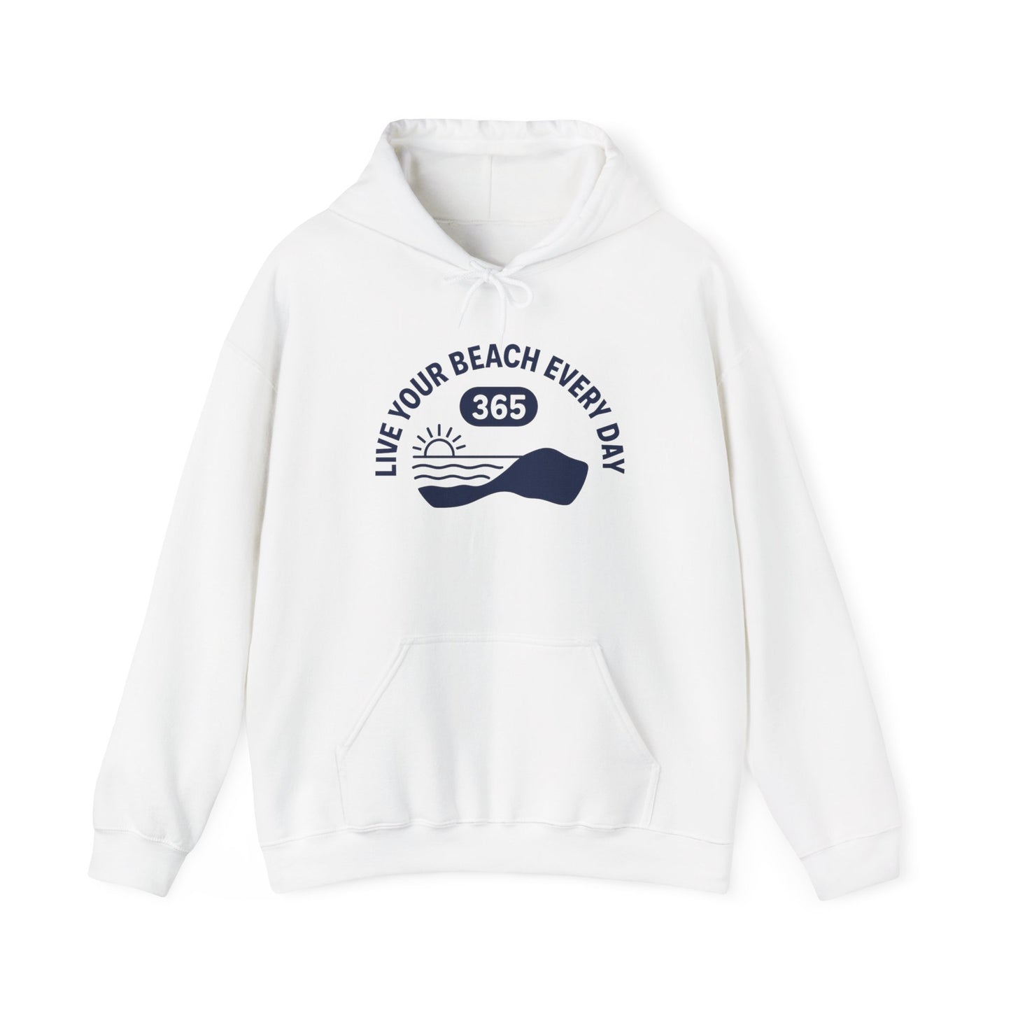 Live Your Beach Every Day 365 Hoodie | Beach Sunset Wave Hooded Sweatshirt