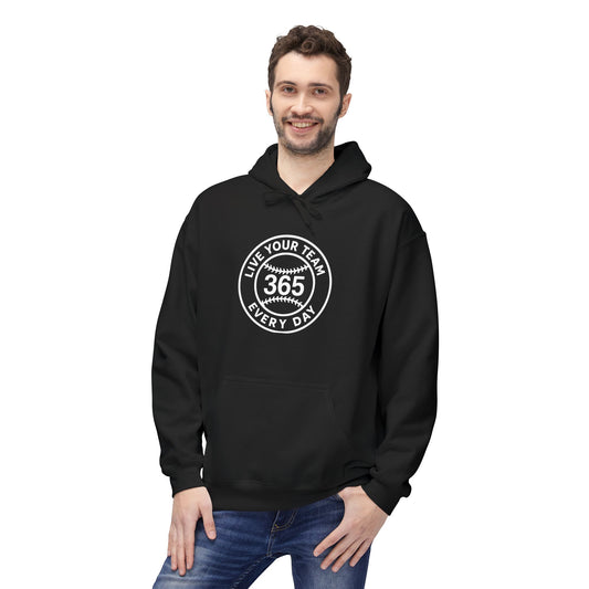 Detroit Team Spirit Fleece Hoodie -365 Live Your Team Every Day, Unisex Hoodie, Sportswear Gift, Cozy Sweatshirt, Team Apparel, Fan Gear