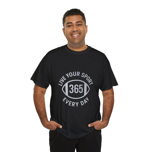 365 Football T-Shirt Black/Silver